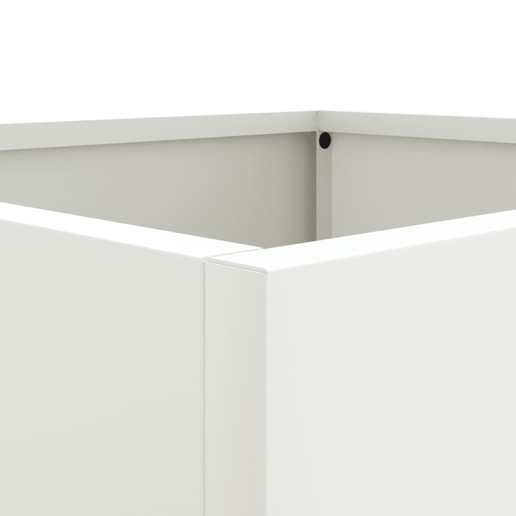 Vaso/floreira 32x29x75 cm aço branco