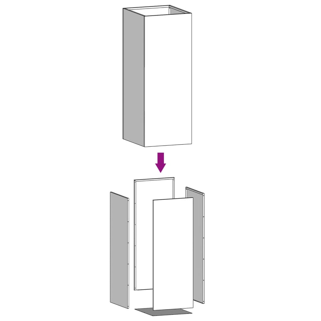 Vaso/floreira 32x29x75 cm aço antracite