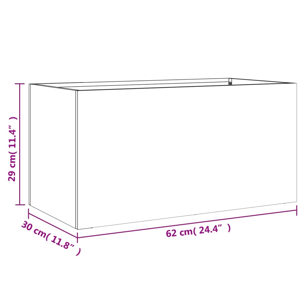 Vaso/floreira 62x30x29 cm aço antracite