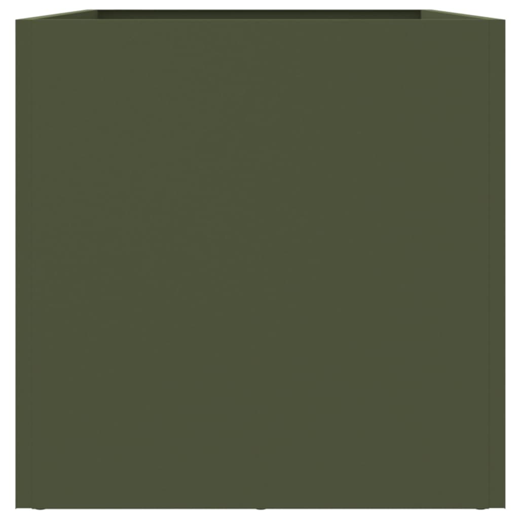 Vaso/floreira 62x30x29 cm aço verde azeitona