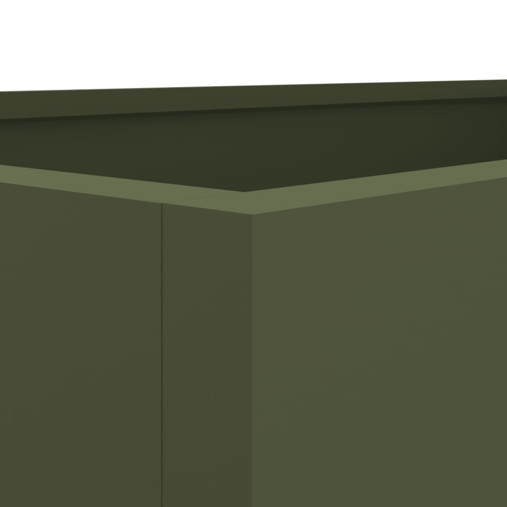 Vaso/floreira 62x30x29 cm aço verde azeitona