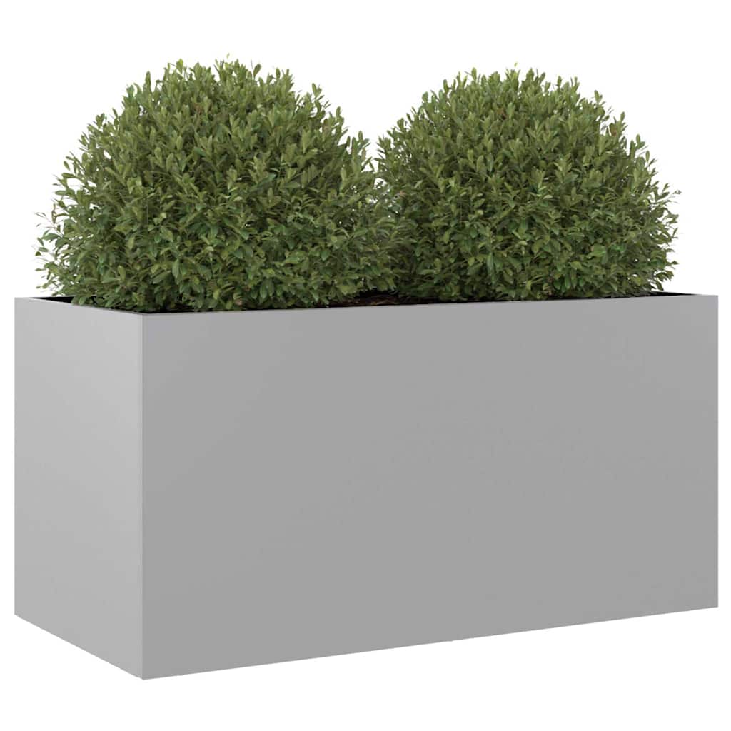Vaso/floreira 62x30x29 cm aço galvanizado prateado
