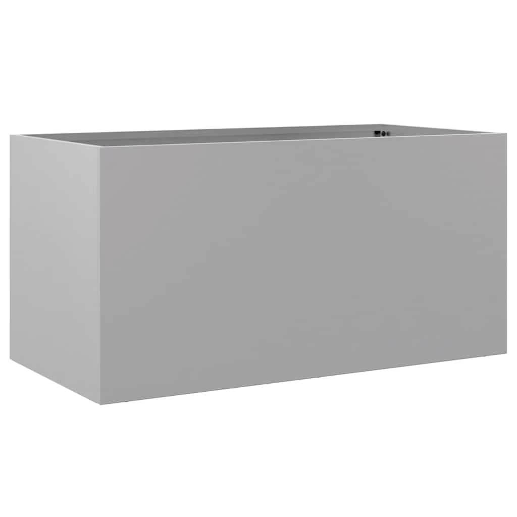 Vaso/floreira 62x30x29 cm aço galvanizado prateado