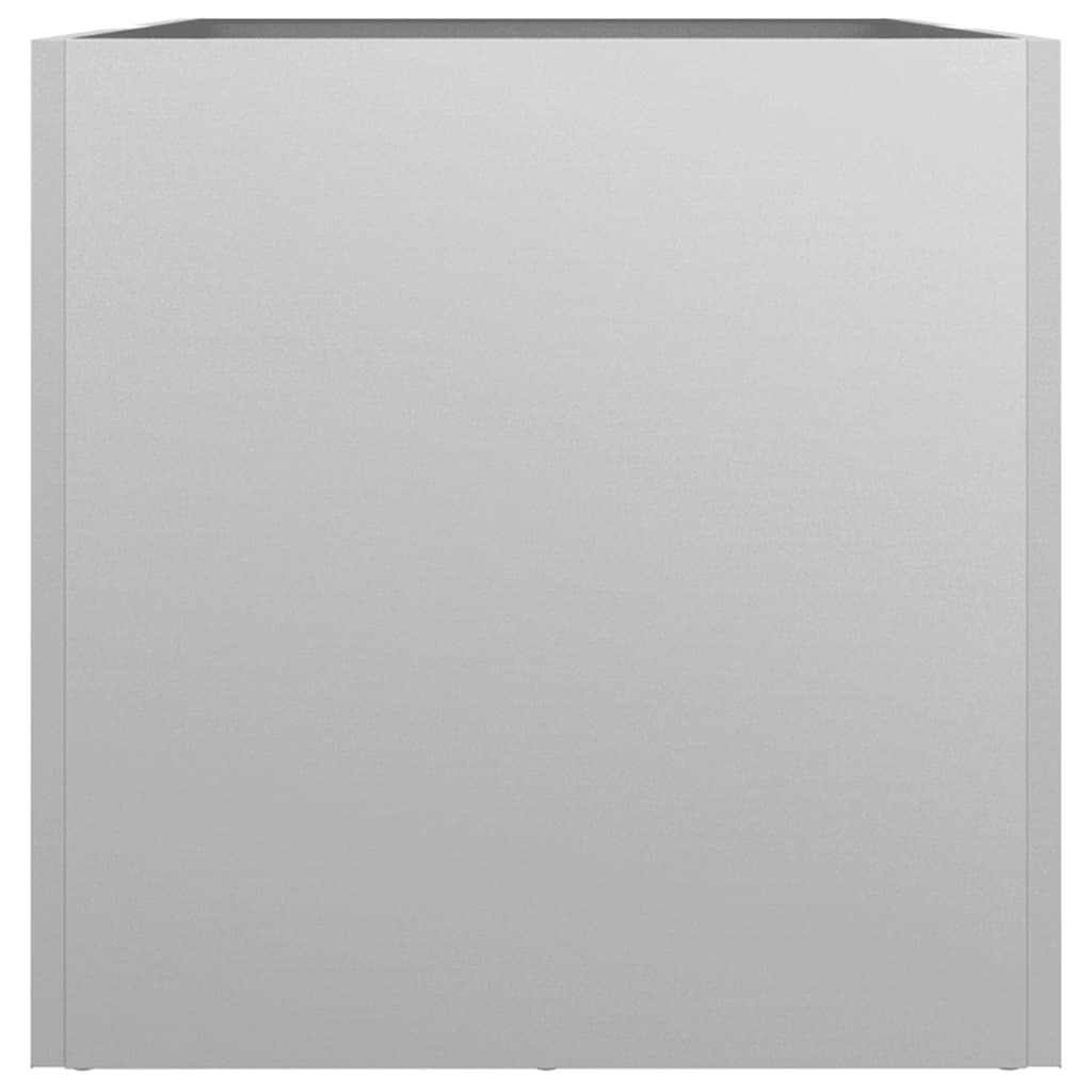 Vaso/floreira 62x30x29 cm aço galvanizado prateado
