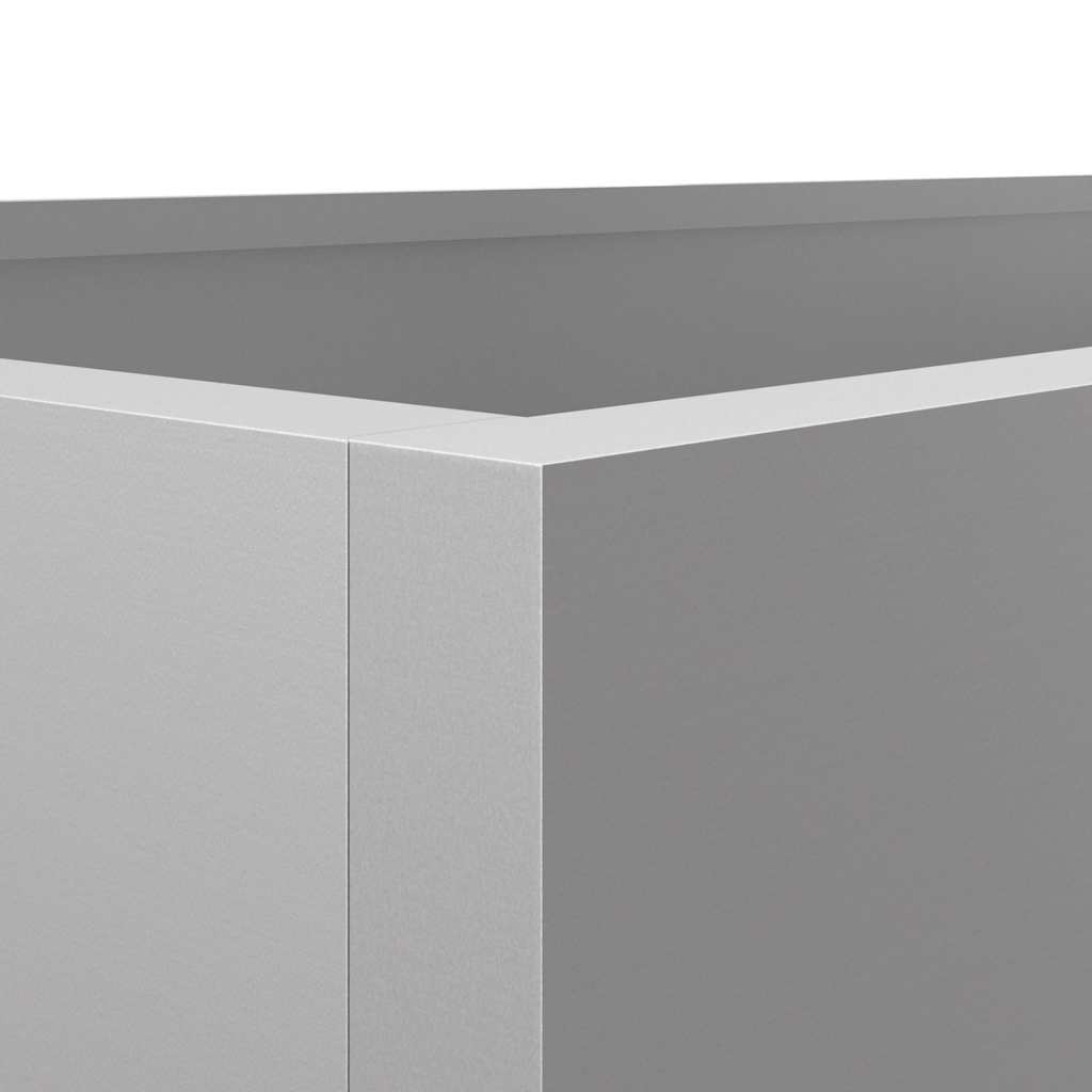 Vaso/floreira 62x30x29 cm aço galvanizado prateado