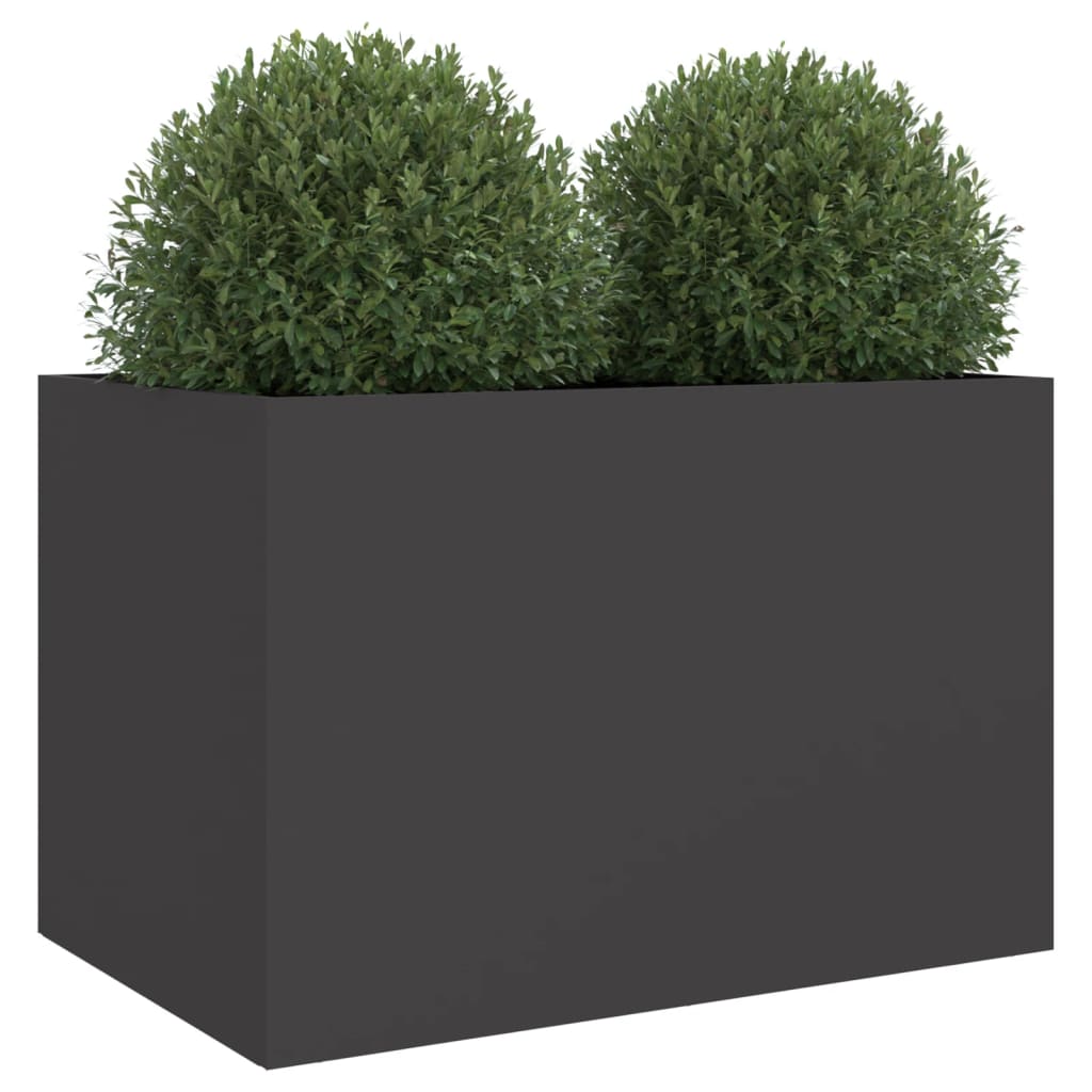 Vaso/floreira 62x40x39 cm aço preto