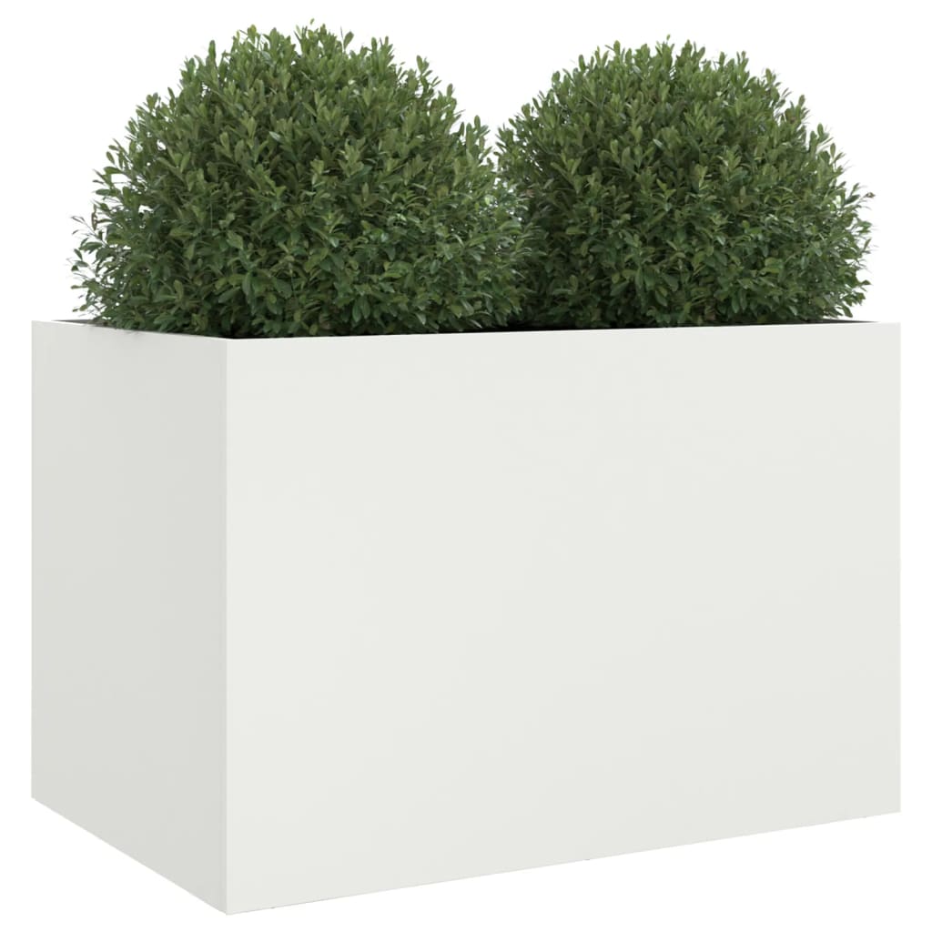 Vaso/floreira 62x47x46 cm aço branco