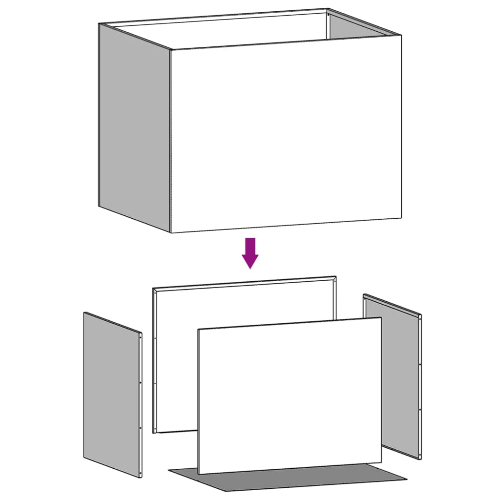Vaso/floreira 62x47x46 cm aço branco