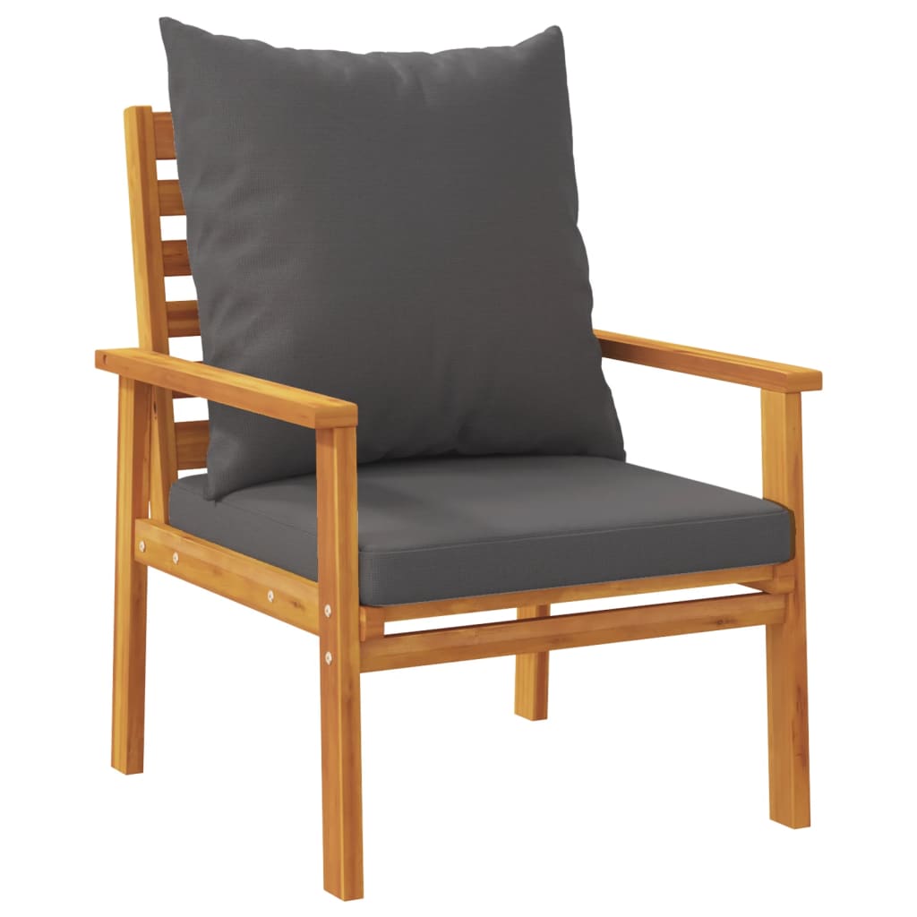 5 pcs conjunto lounge de jardim c/ almofadões acácia maciça
