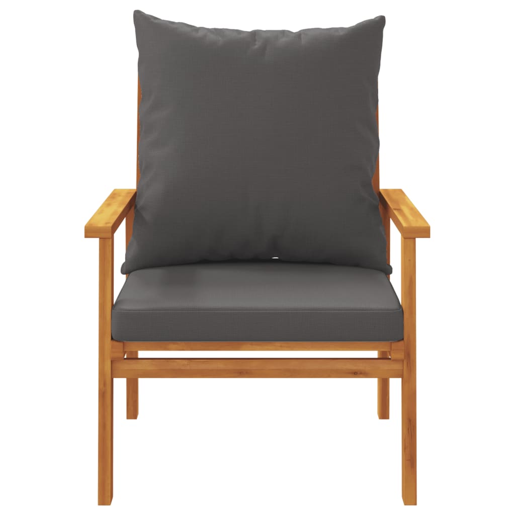 5 pcs conjunto lounge de jardim c/ almofadões acácia maciça