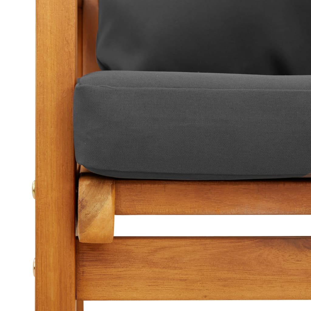 5 pcs conjunto lounge de jardim c/ almofadões acácia maciça