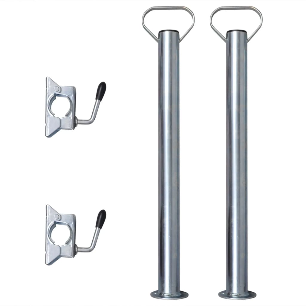 Roda jóquei reboque 2 tubos suporte/2 braçadeiras divisão 60mm