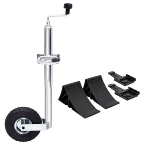 Roda jóquei com calços e 1 braçadeira de divisão 48 mm