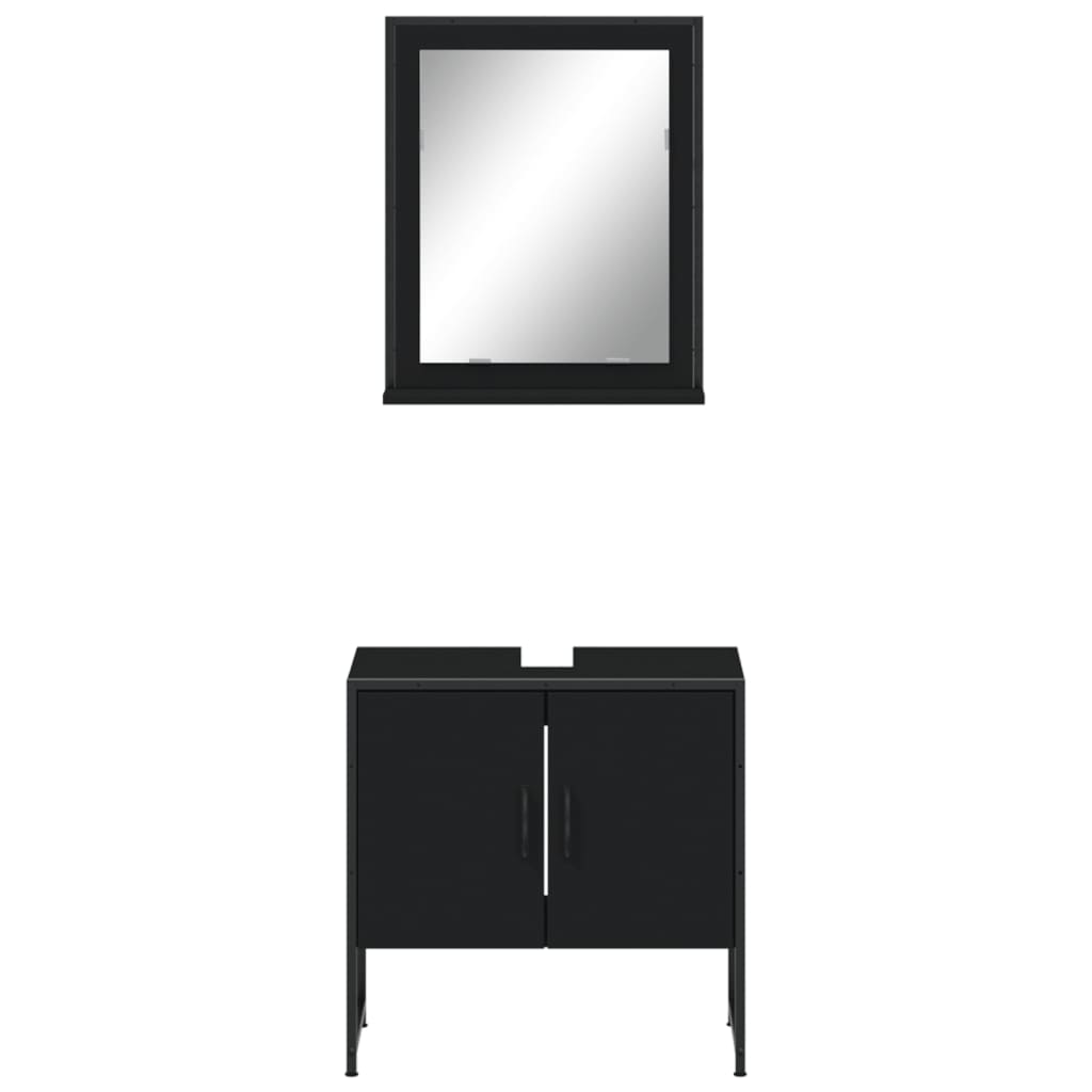 2 pcs conjunto móveis casa de banho derivados de madeira preto