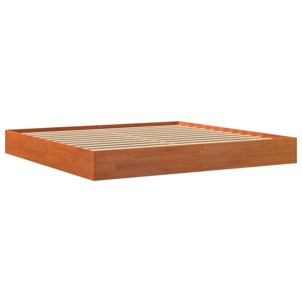 Cama sem colchão 180x200 cm pinho maciço castanho-mel