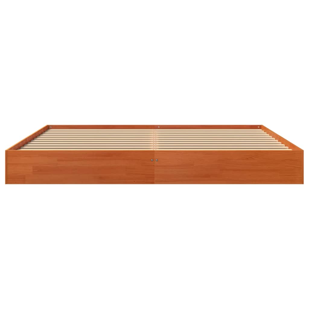 Cama sem colchão 180x200 cm pinho maciço castanho-mel
