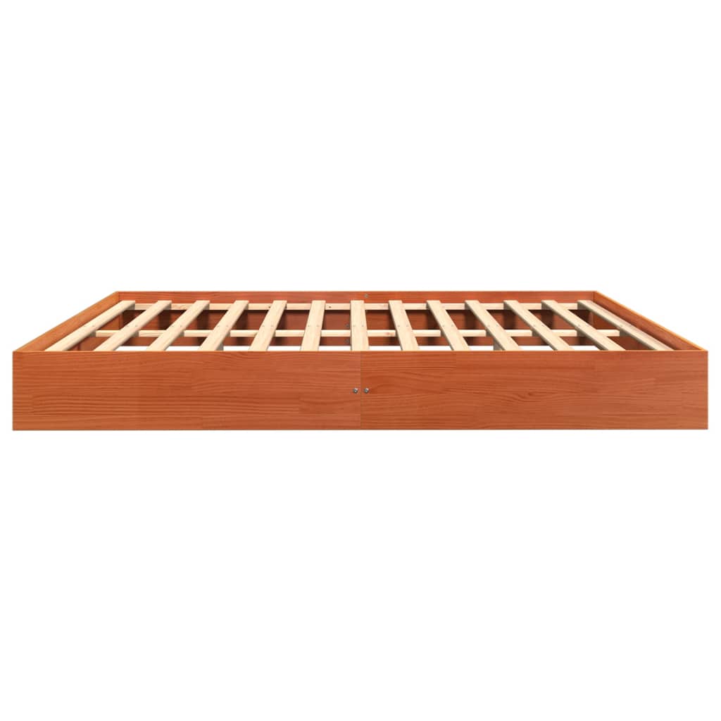 Cama sem colchão 180x200 cm pinho maciço castanho-mel