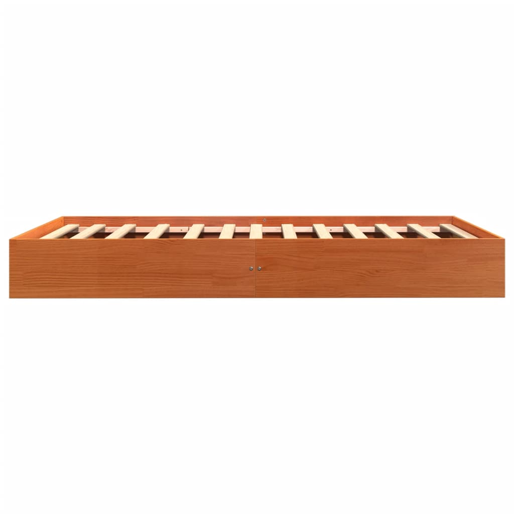 Cama sem colchão 90x190 cm madeira de pinho maciça castanho-mel