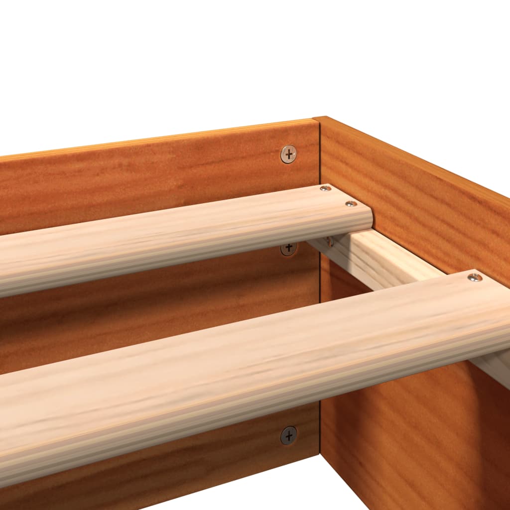Cama sem colchão 90x190 cm madeira de pinho maciça castanho-mel