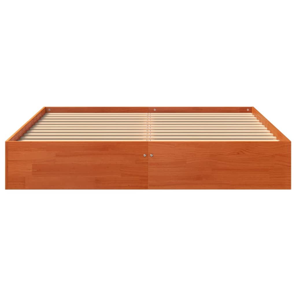 Cama sem colchão 120x190 cm madeira pinho maciça castanho-mel
