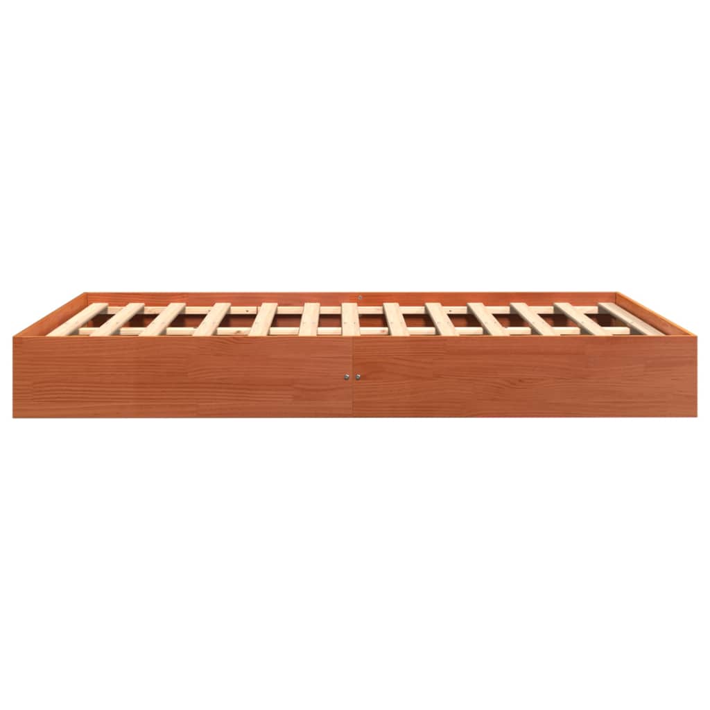 Cama sem colchão 120x190 cm madeira pinho maciça castanho-mel