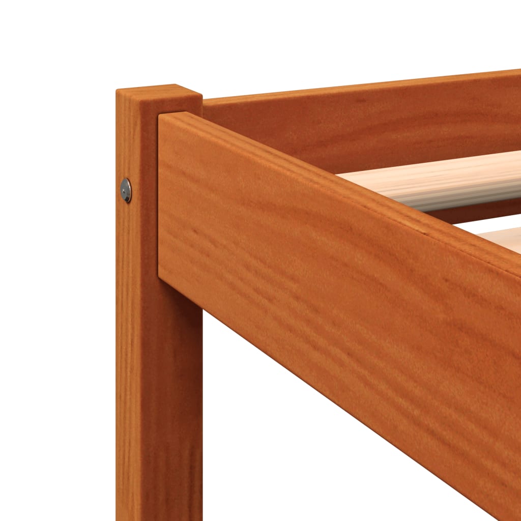 Cama sem colchão 140x190 cm pinho maciço castanho-mel