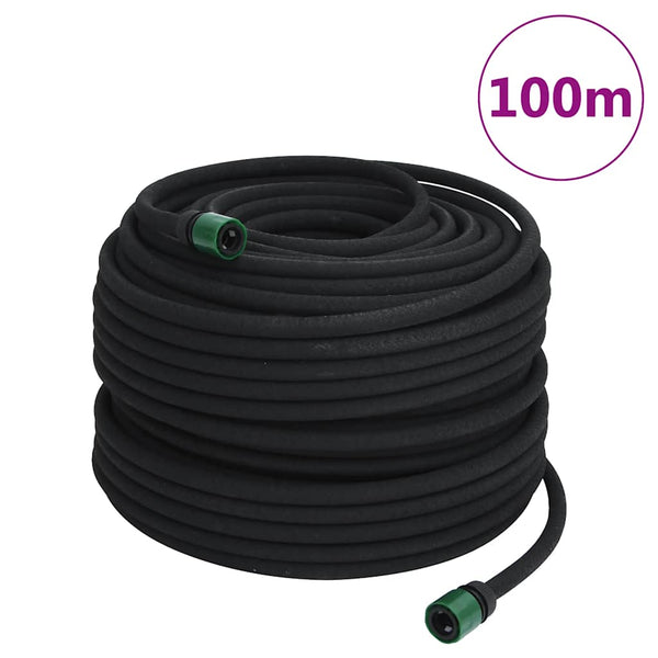 Mangueira para rega gota-a-gota de jardim 100 m borracha preto