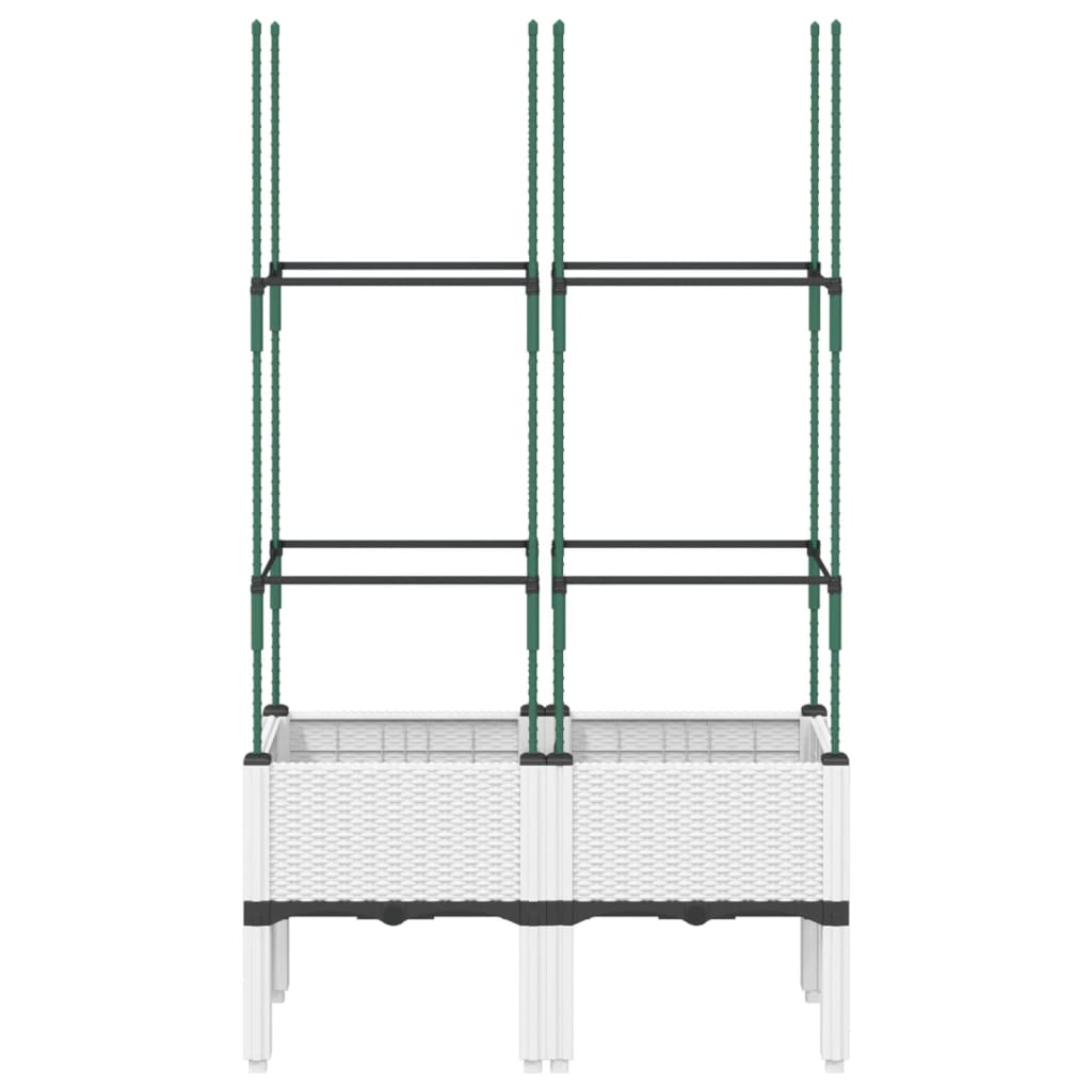 Vaso/floreira de jardim c/ treliça 80x40x142,5 cm PP branco