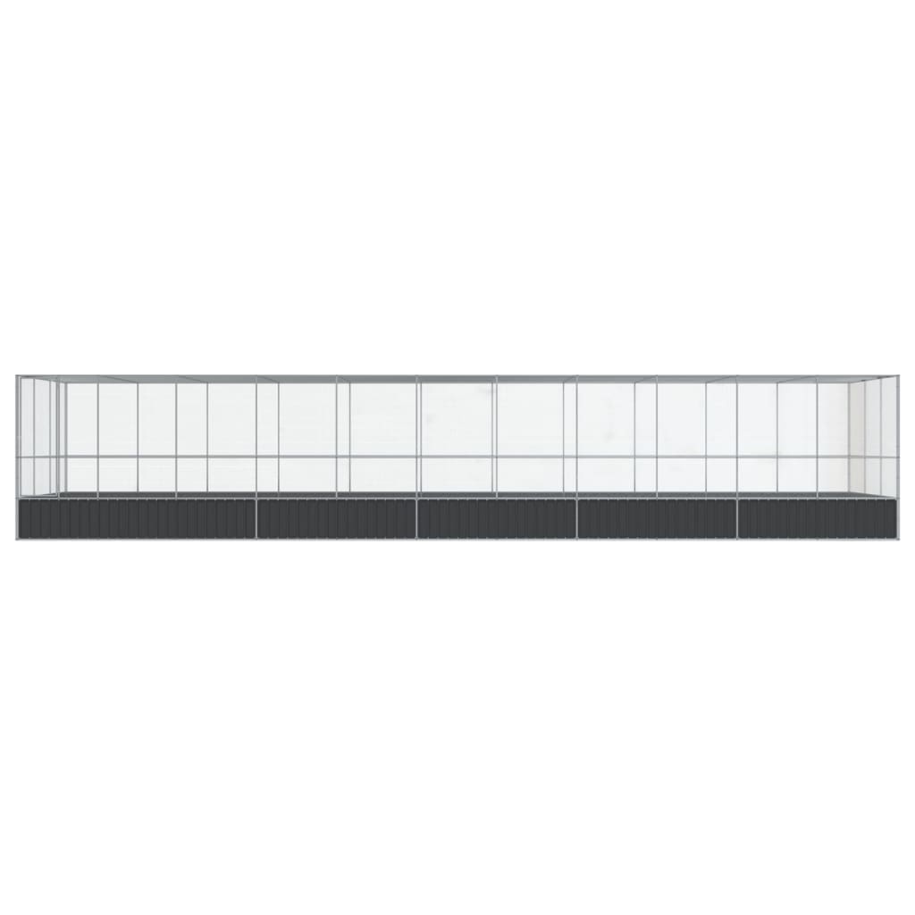 Aviário com extensão 1139x307x212 cm aço prateado