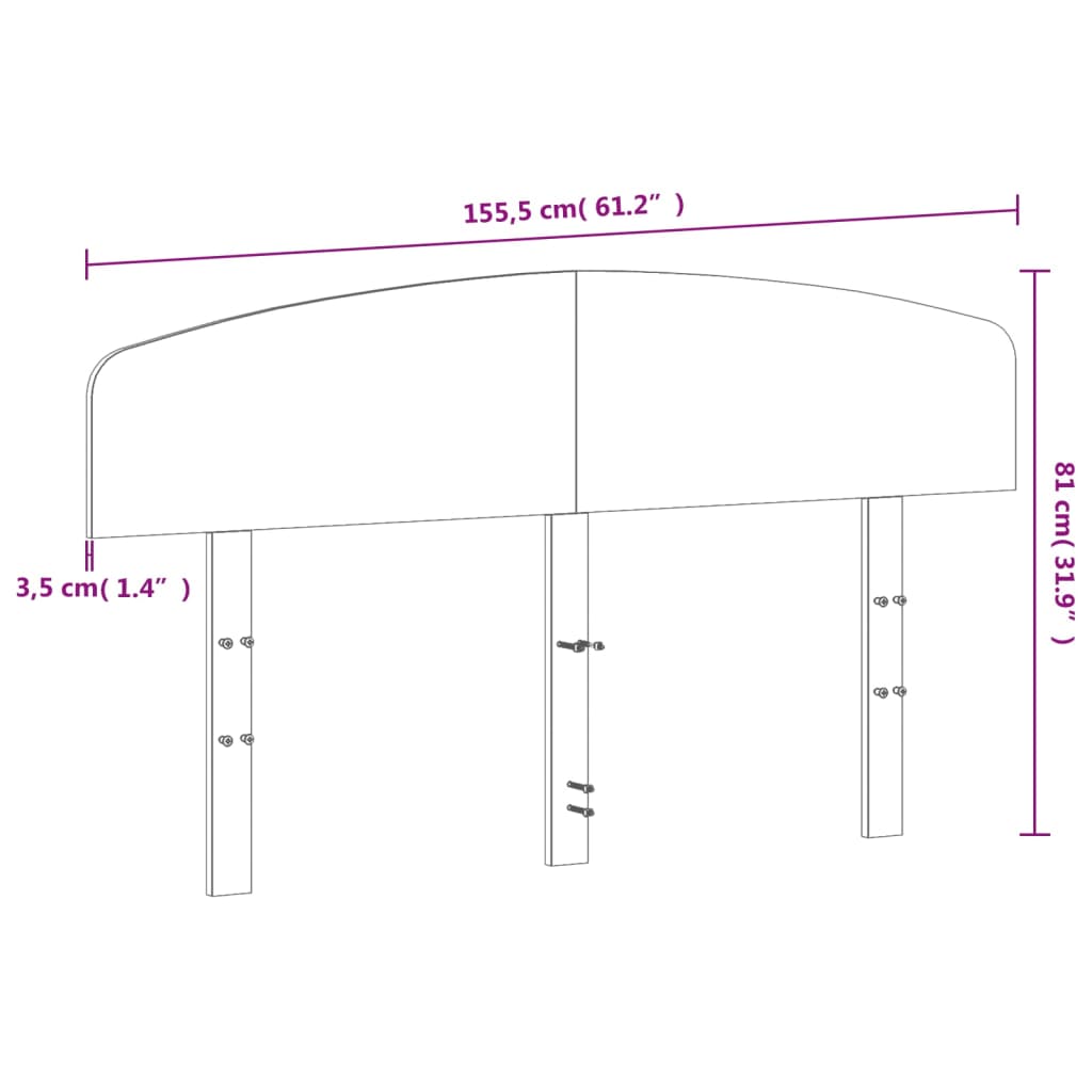 Cabeceira 150 cm madeira de pinho maciça branco