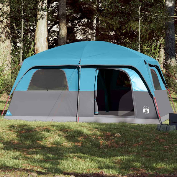 Tenda familiar para 8 pessoas impermeável azul