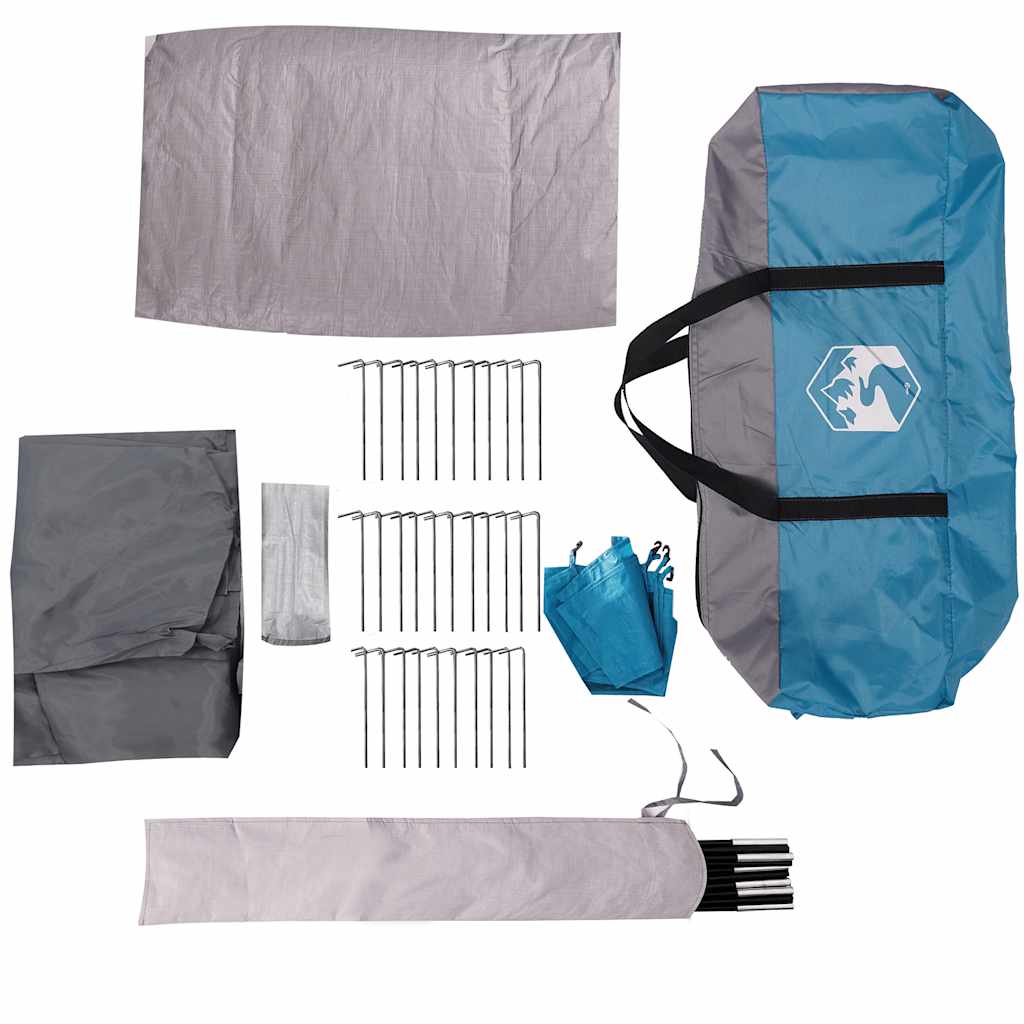 Tenda familiar estilo cabana para 10 pessoas impermeável azul
