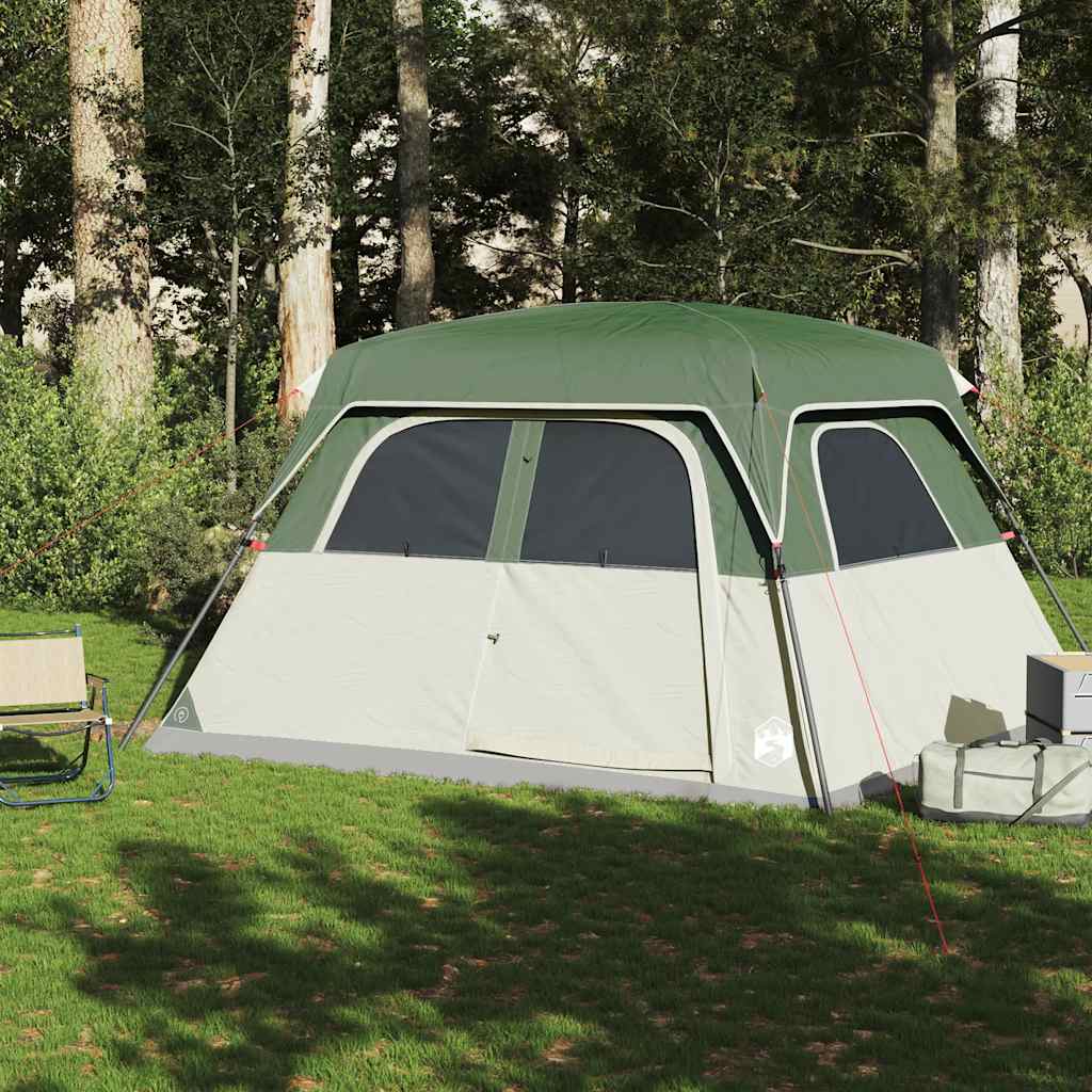 Tenda familiar estilo cabana para 6 pessoas impermeável verde