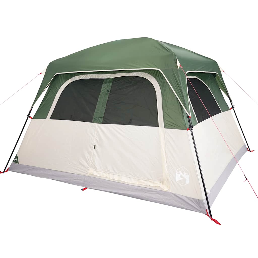 Tenda familiar estilo cabana para 6 pessoas impermeável verde