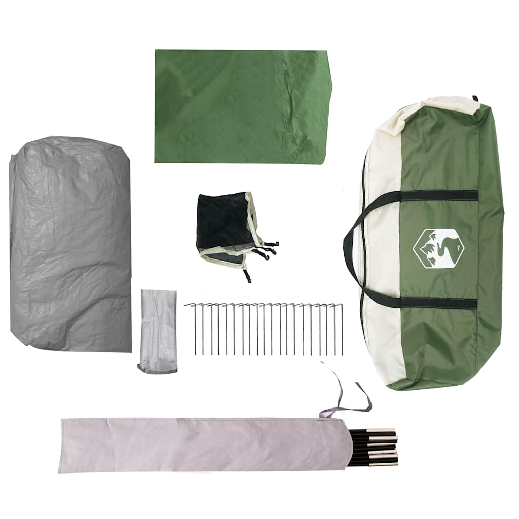 Tenda familiar estilo cabana para 6 pessoas impermeável verde