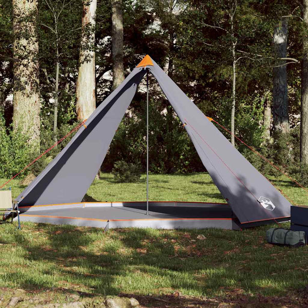 Tenda familiar tipi para 8 pessoas impermeável cinza/laranja