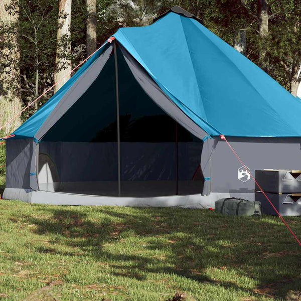 Tenda familiar tipi para 8 pessoas impermeável azul