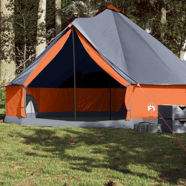 Tenda familiar tipi para 8 pessoas impermeável cinza/laranja