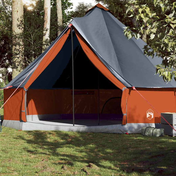 Tenda familiar tipi para 10 pessoas impermeável cinza/laranja