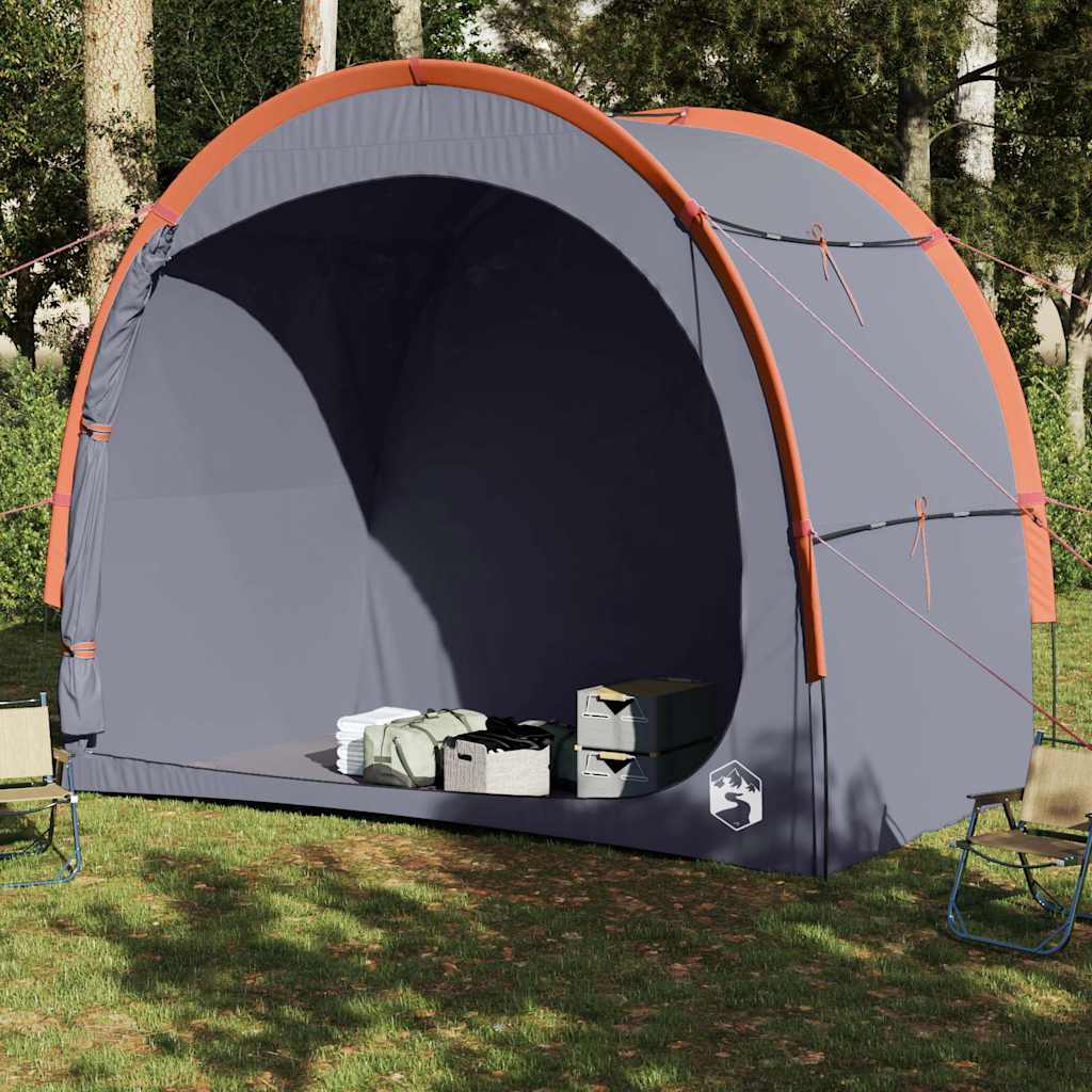 Tenda de arrumação impermeável cinzento e laranja