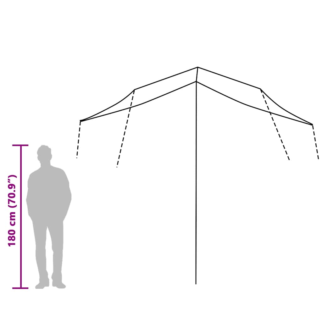 Lona de campismo 300x294 cm impermeável cinzento e laranja