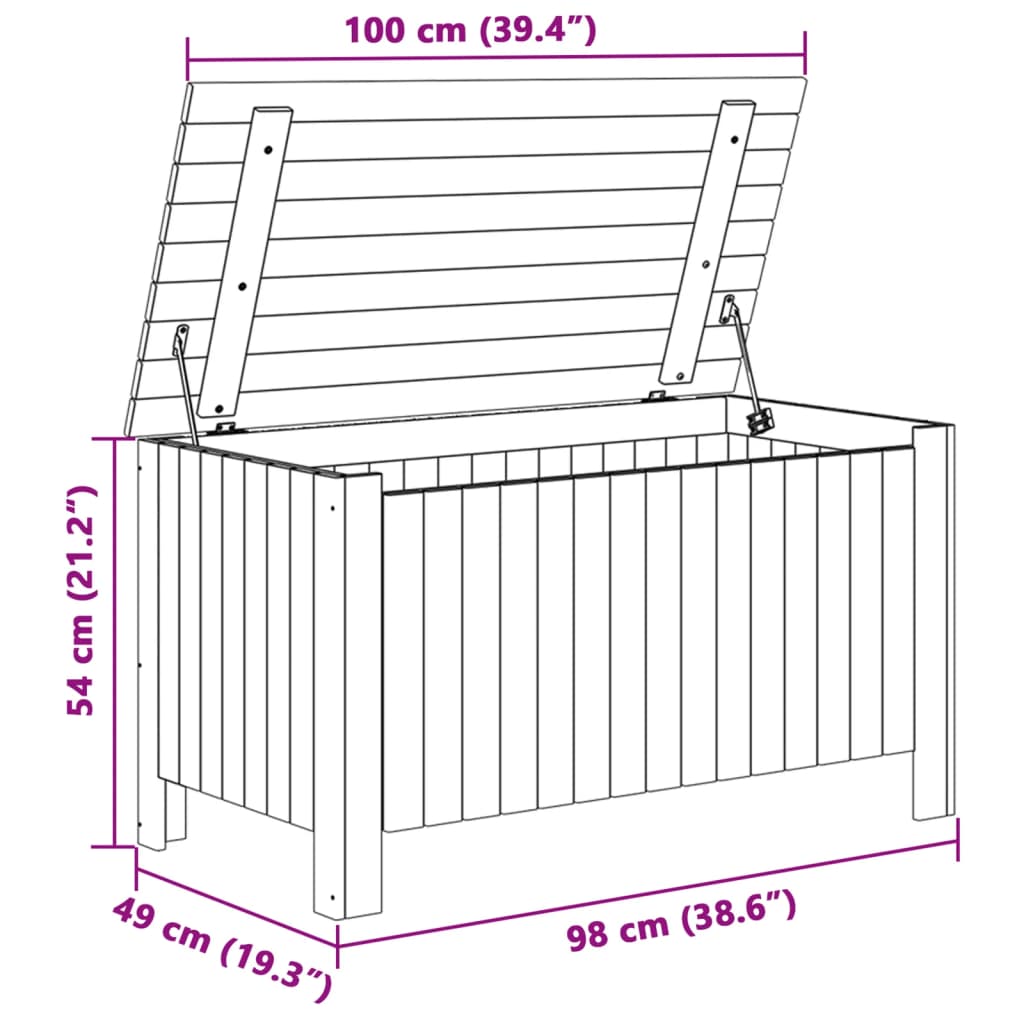 Caixa de arrumação com tampa RANA 100x49x54 cm pinho maciço