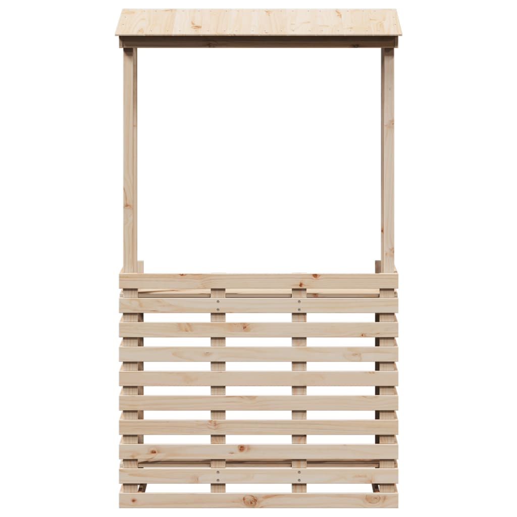 Mesa de bar exterior c/ telhado 112,5x57x195,5cm madeira maciça