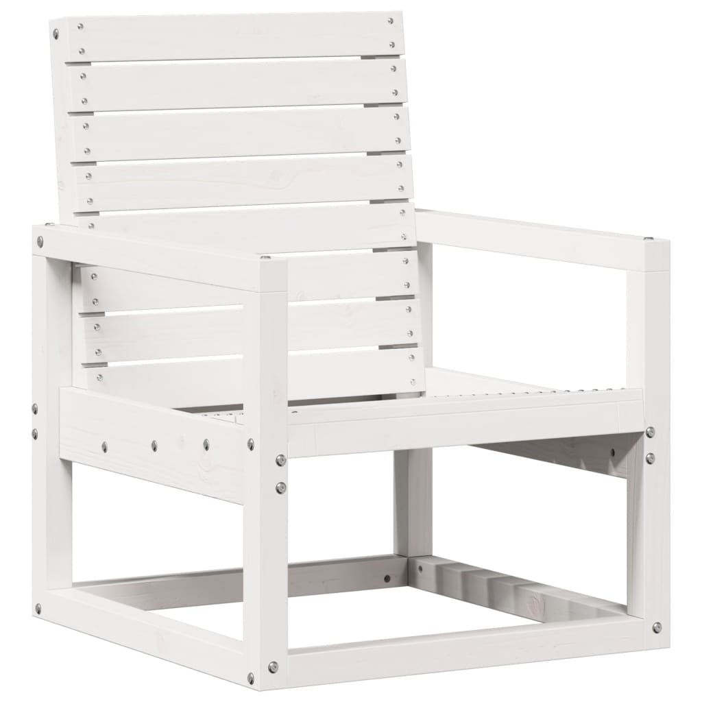 Conjunto de Jardim - 2 Poltronas e 1 Mesa - Madeira de Pinho Maciça Branco