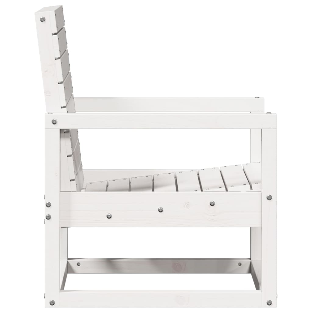 Conjunto de Jardim - 2 Poltronas e 1 Mesa - Madeira de Pinho Maciça Branco