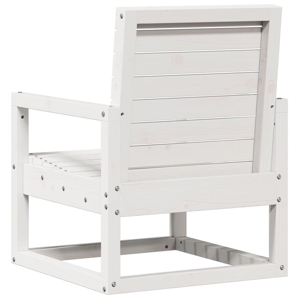 Conjunto de Jardim - 2 Poltronas e 1 Mesa - Madeira de Pinho Maciça Branco