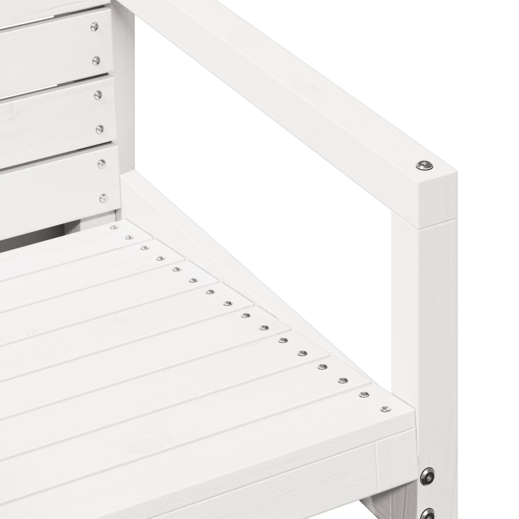 Conjunto de Jardim - 2 Poltronas e 1 Mesa - Madeira de Pinho Maciça Branco