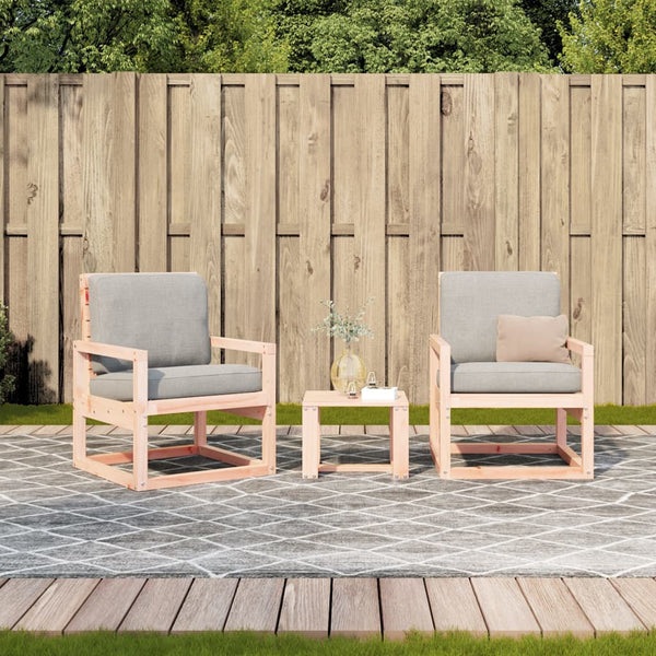 Conjunto de Jardim - 2 Poltronas e 1 Mesa- Madeira de Douglas Maciça