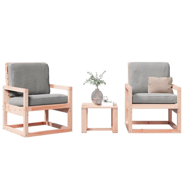 Conjunto de Jardim - 2 Poltronas e 1 Mesa- Madeira de Douglas Maciça