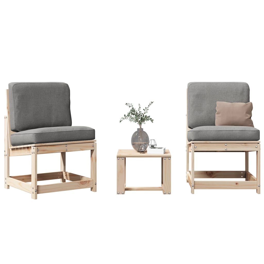 Conjunto de Jardim - 2 Poltronas e 1 Mesa - Madeira de Pinho Maciça